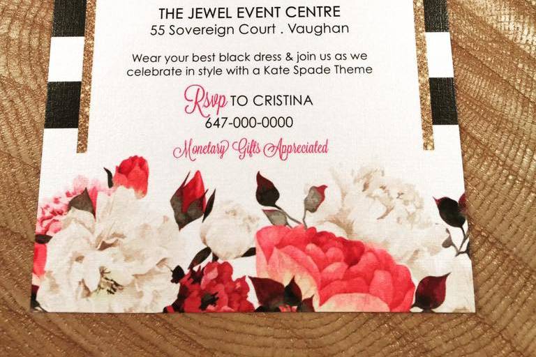 Kate SPade inspired invite