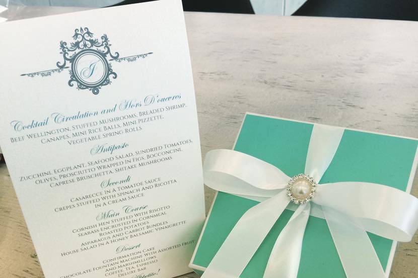 Tiffany themed invites