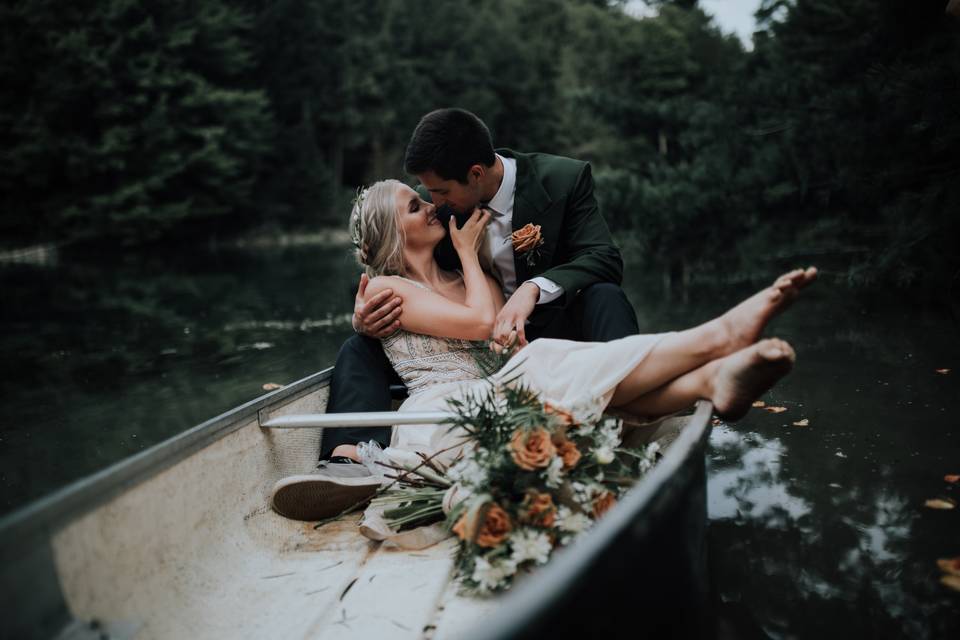 Sitting in a boat