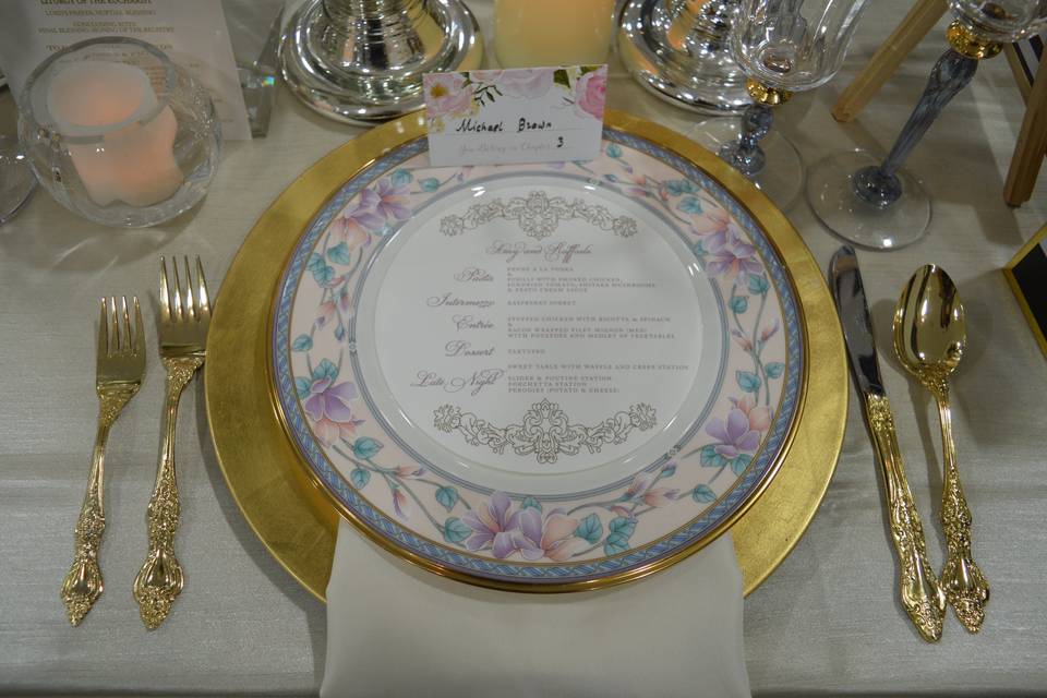 Custom Round Wedding Menus