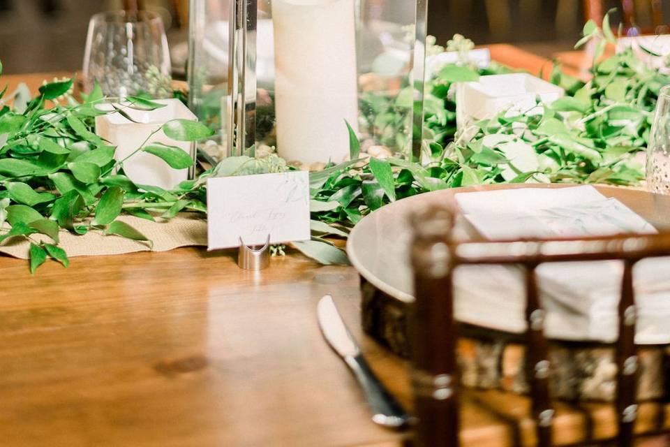 Wedding Table Number & Florals