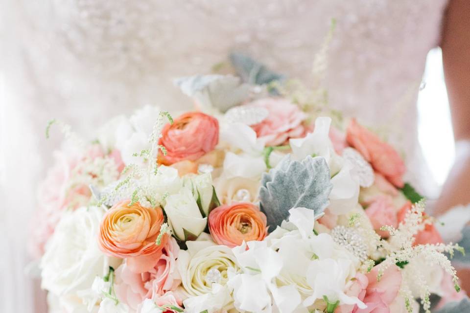 Wedding Day Pink & Grey Floral