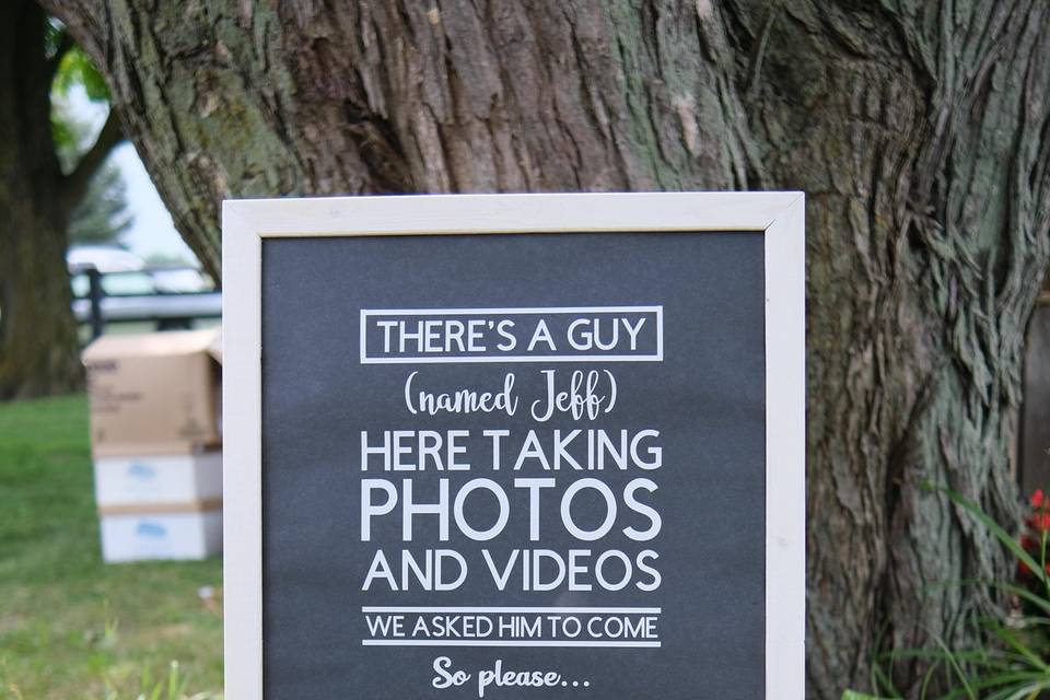 Unplugged wedding signage