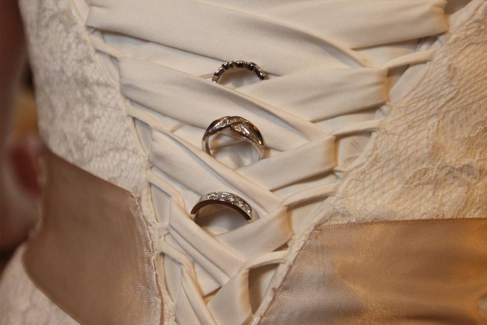 Wedding Rings in Carla's Dress