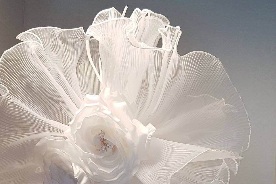 White Thai Silk/Poly Ruffle