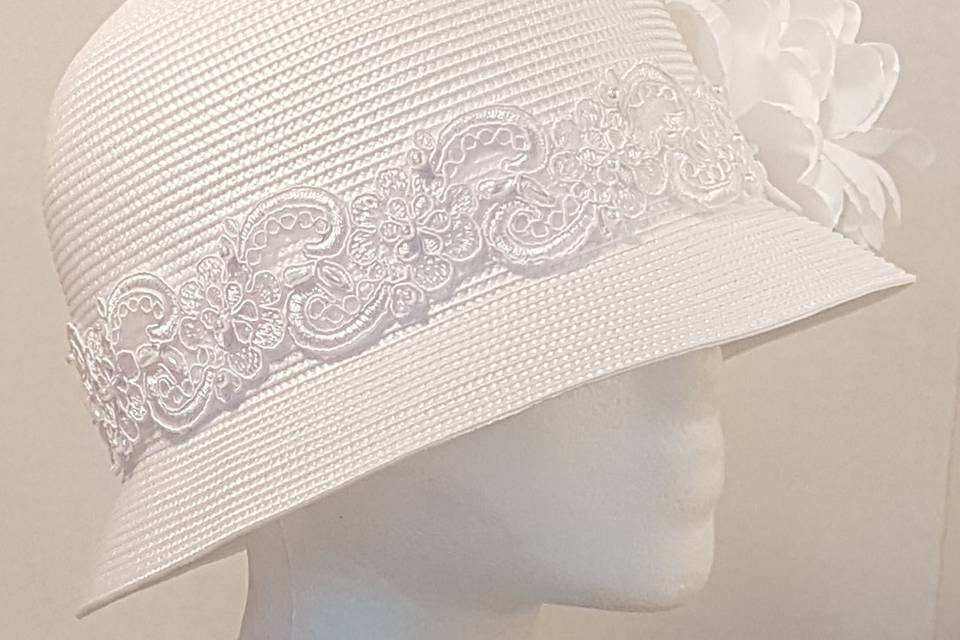 White Matte Braid Cloche