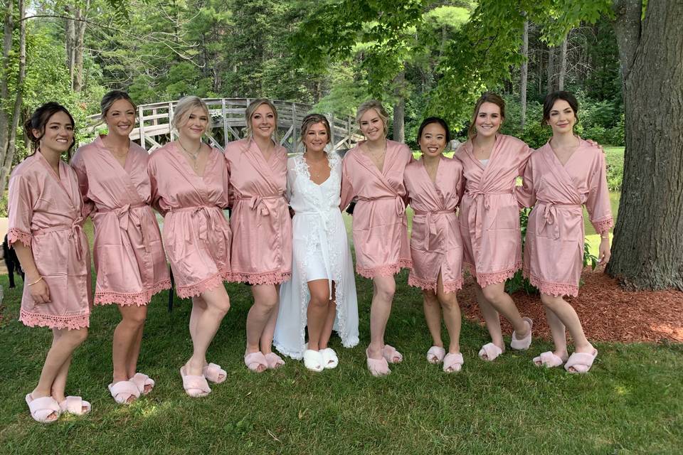 A happy bride and her tribe