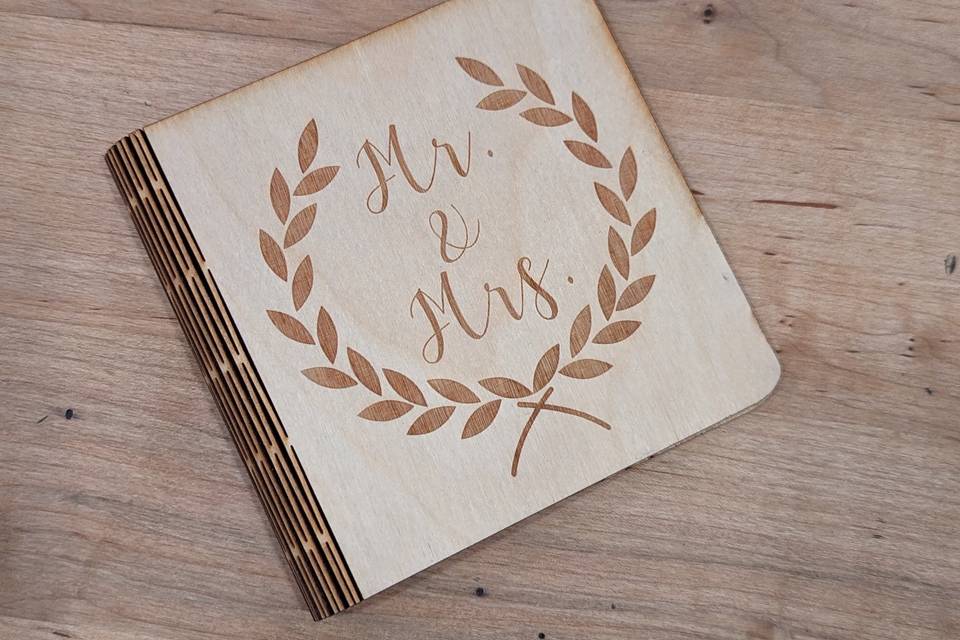 Custom wood guestbook