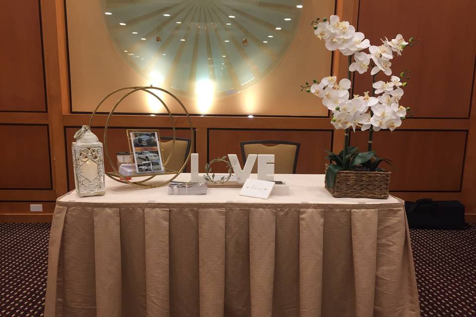 Setting up at the Bridal show