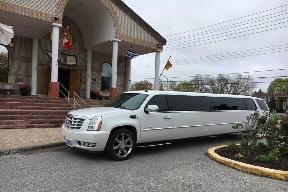 Pearl white limo