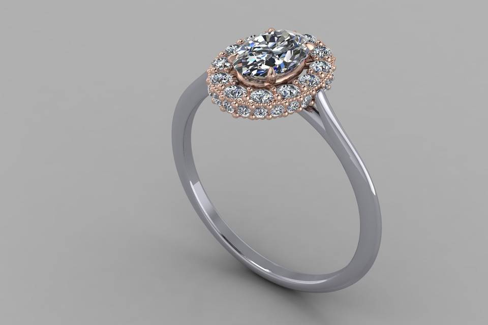 Oval Halo Engagement Ring