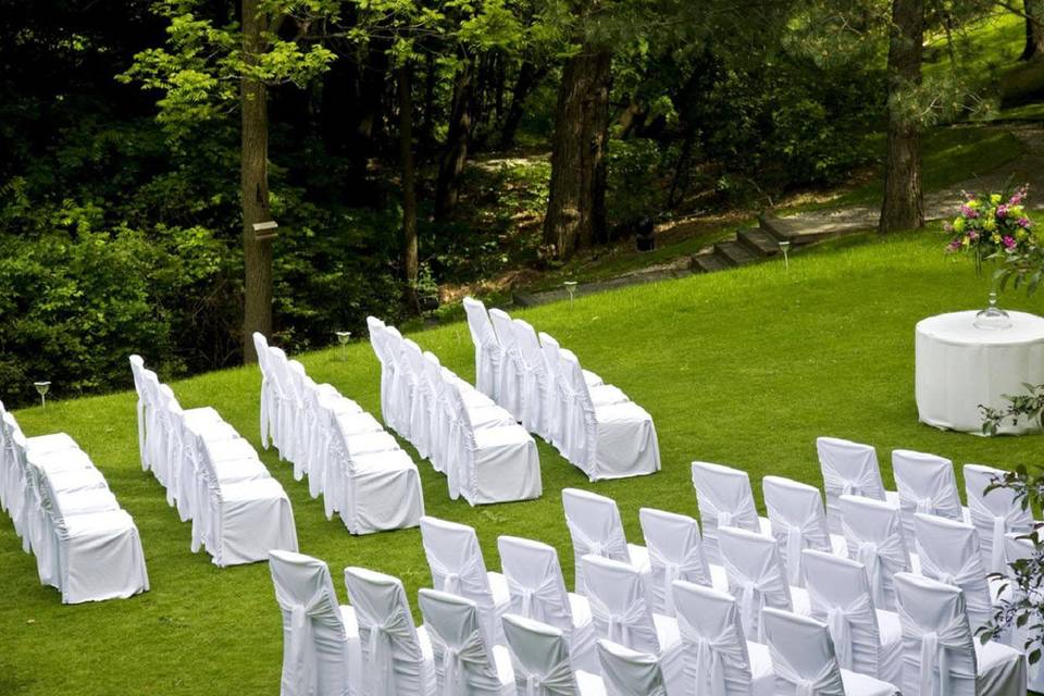 Ceremony on outdoor greenspace