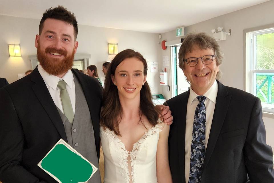 Posing with the happy couple