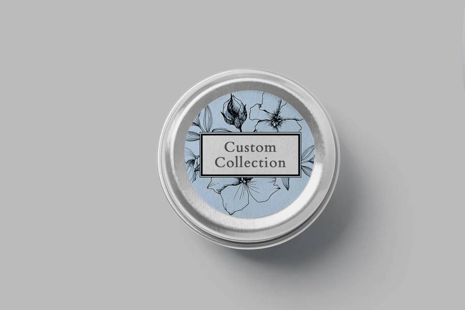 Custom 1oz Silver Tin Candles
