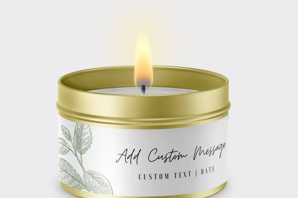 Custom Gold TIn Candle