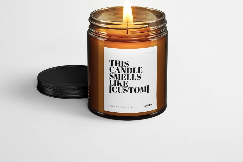 Custom Amber Glass Jar Candle