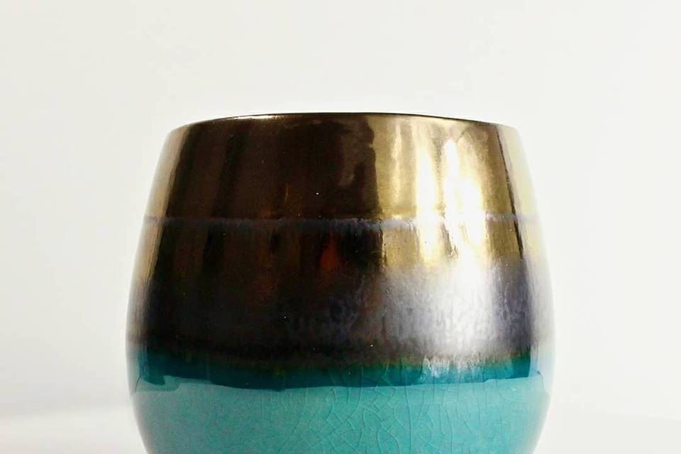 Bronze + Turquoise Zen Candle