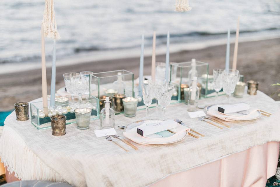 Beach Wedding Tablescape