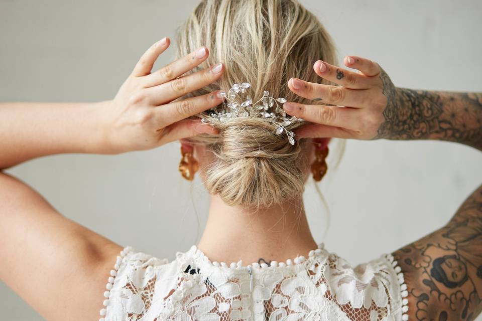 Low romantic updo