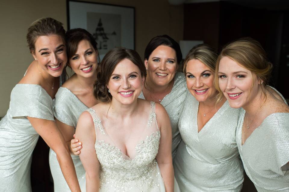 Bridal party hair and makeup