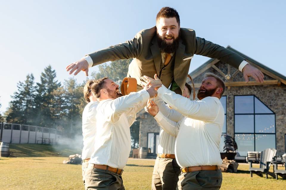 Toss the groom