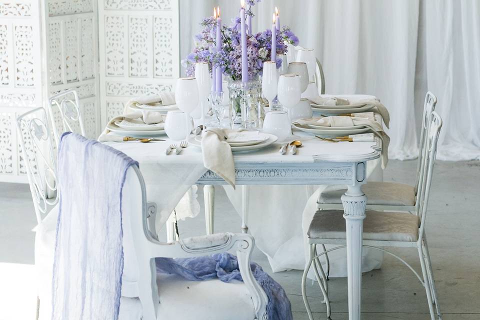 Place settings and table decor