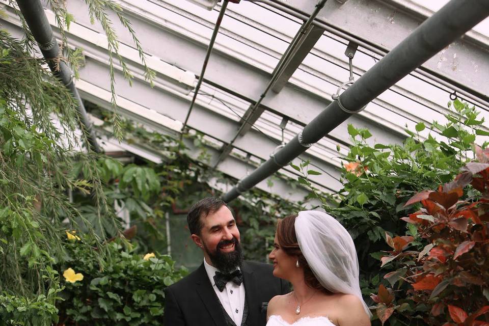 Ivory & black corset gown