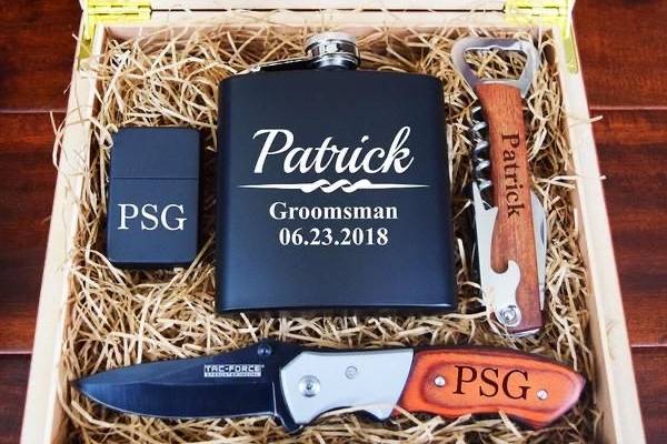 Personalized groomsmen box