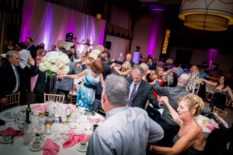 Guests dancing together