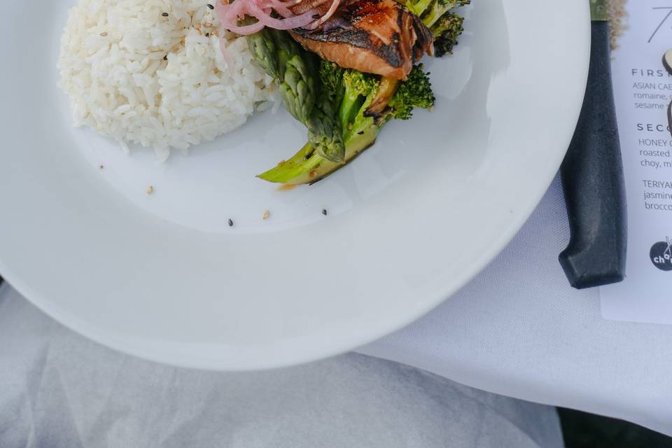 Plated salmon