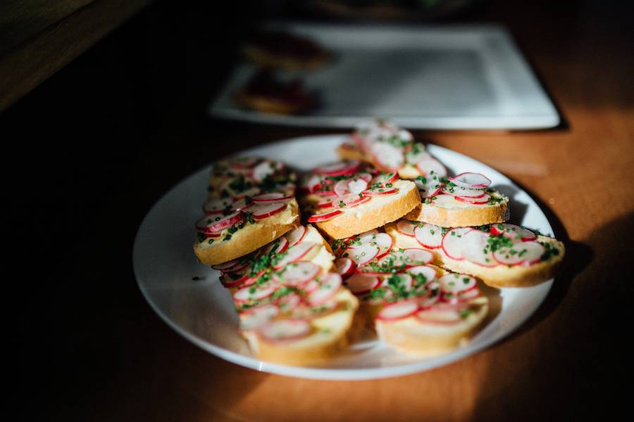 Radish afternoon tea sandwich