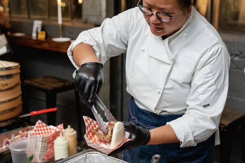 Chef Jane at our bao station