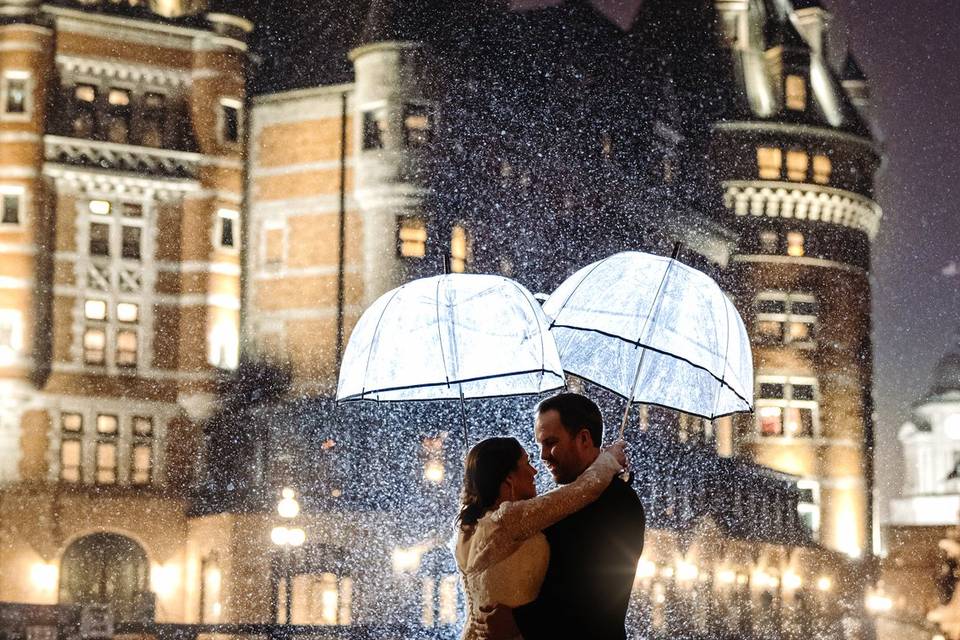 Snowing wedding in Quebec