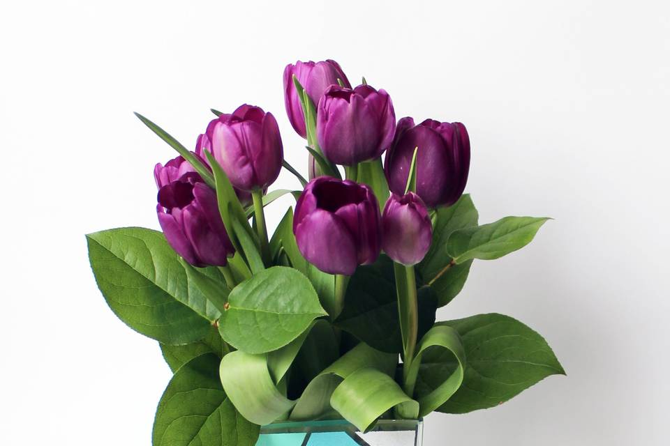 Colourful vase centrepiece