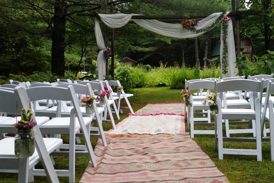 Bohemian Ceremony setup