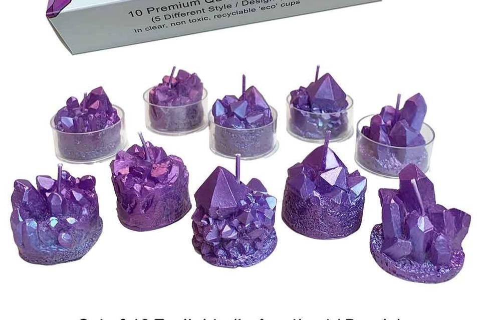 Tealights in amethyst (purple)