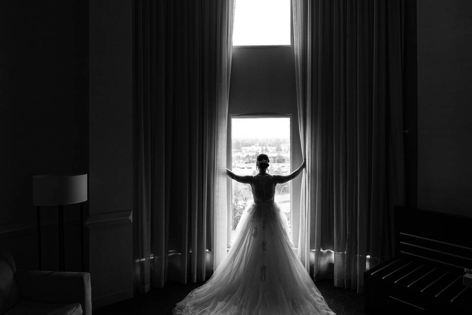 Bride at the window