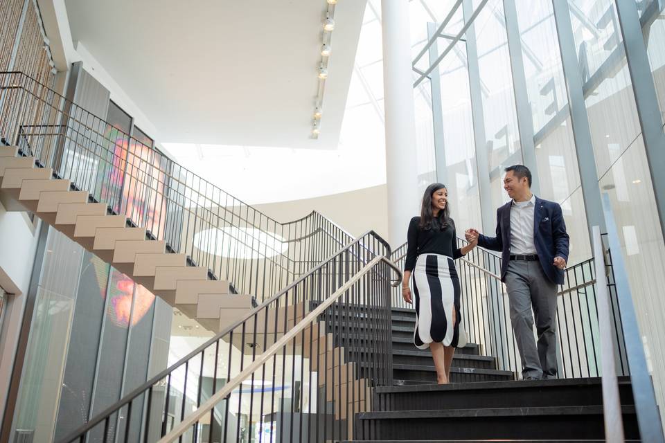 Couple shot in a mall