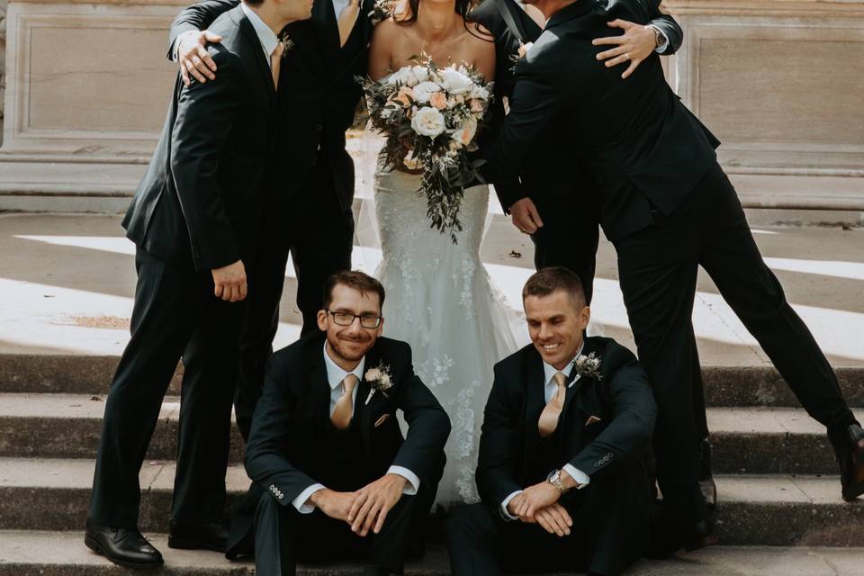 Bride with Groomsmen