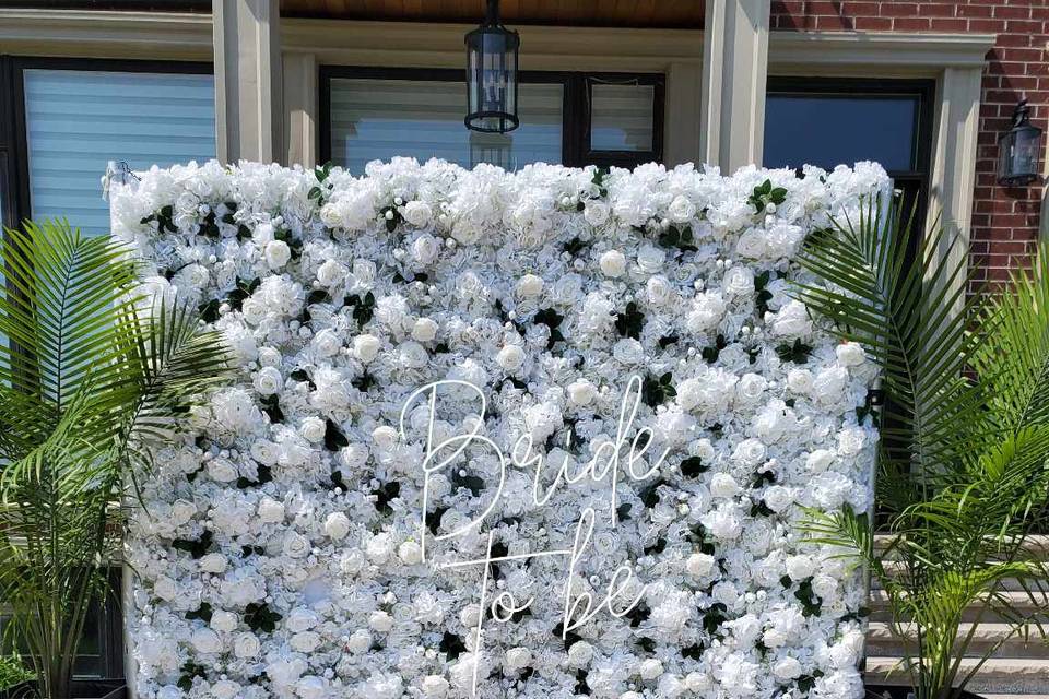 Flower wall /Bride-to-be sign