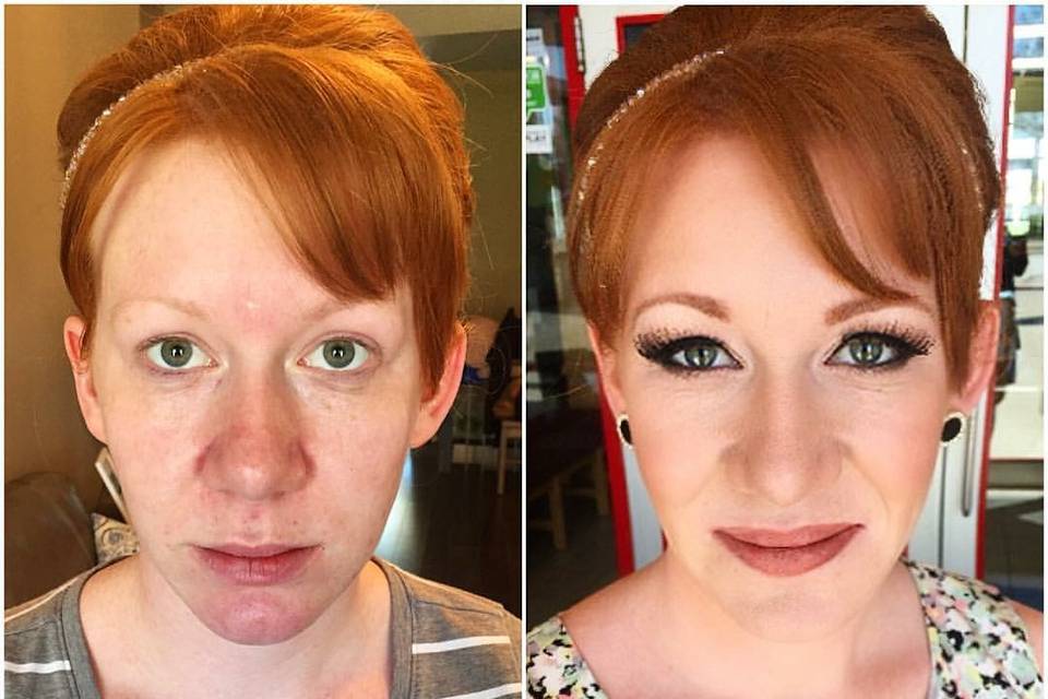 Bride before and after