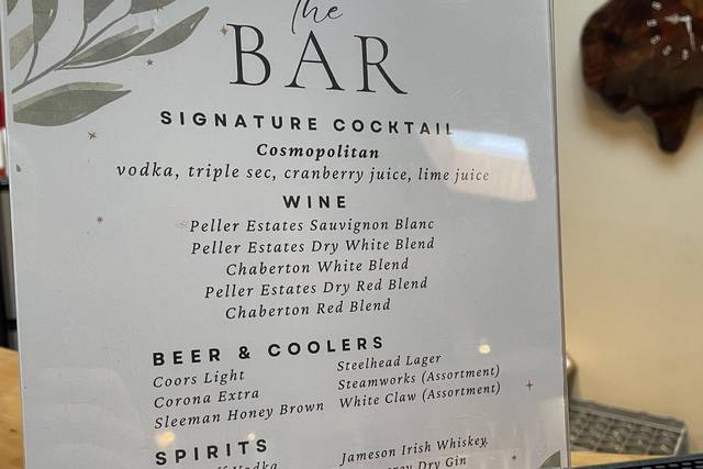 Bar Menu Design