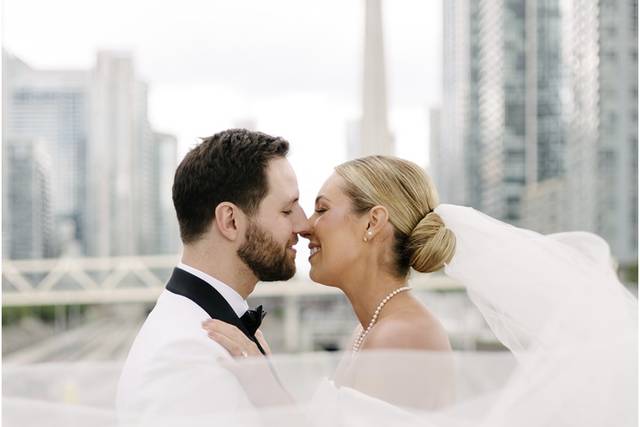 Clean bridal bun