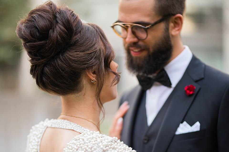 Brunette High Bun