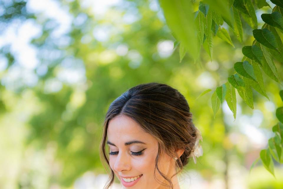 Messy Updo Soft Makeup