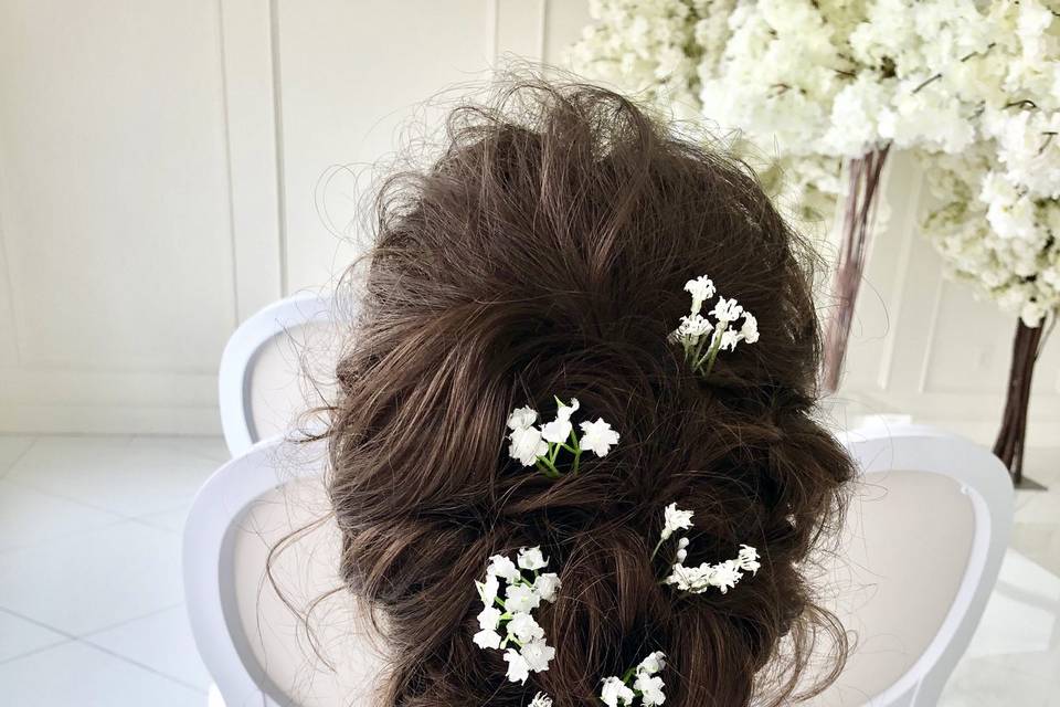 Textured braid with flowers