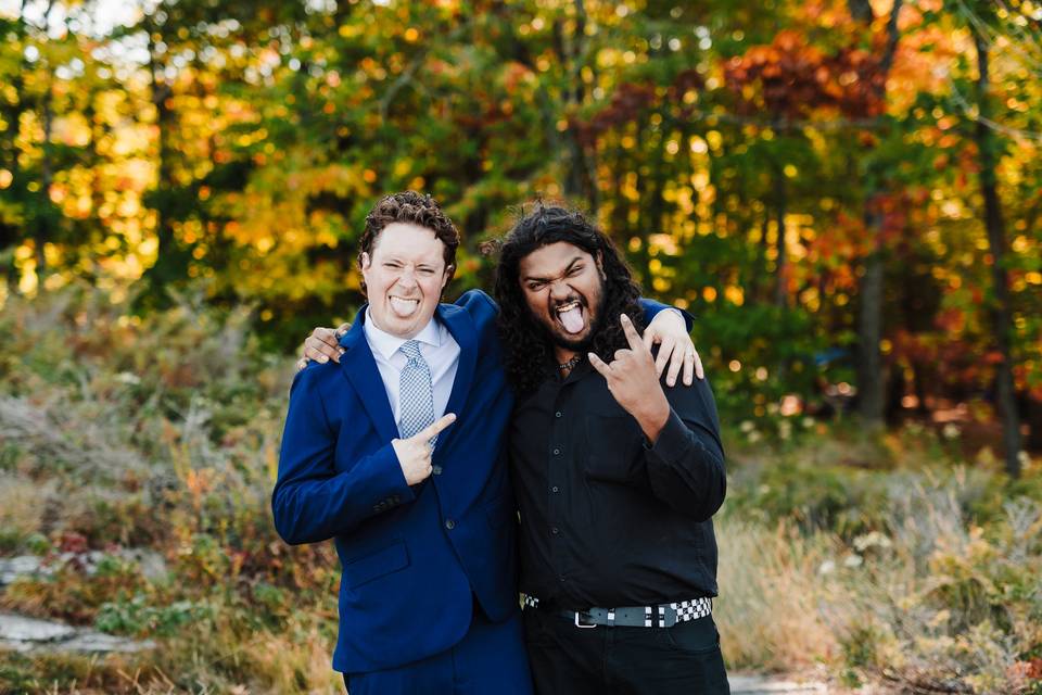 Wedding party candid