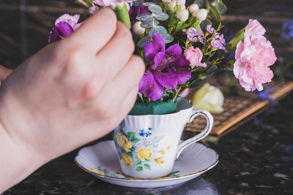 Making flower arrangements