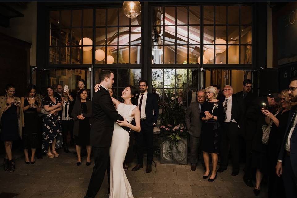 First dance on the back patio