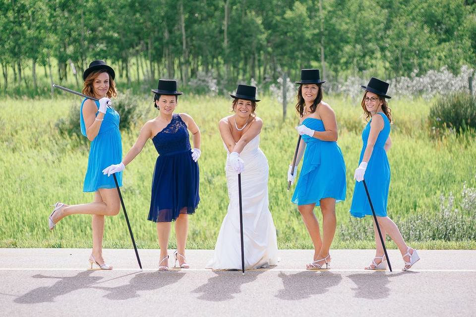 Creative bridal party photo